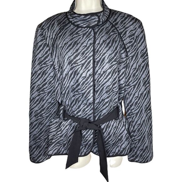 Sandro Animal Print Belted Jacket Size XL - Picture 1 of 5